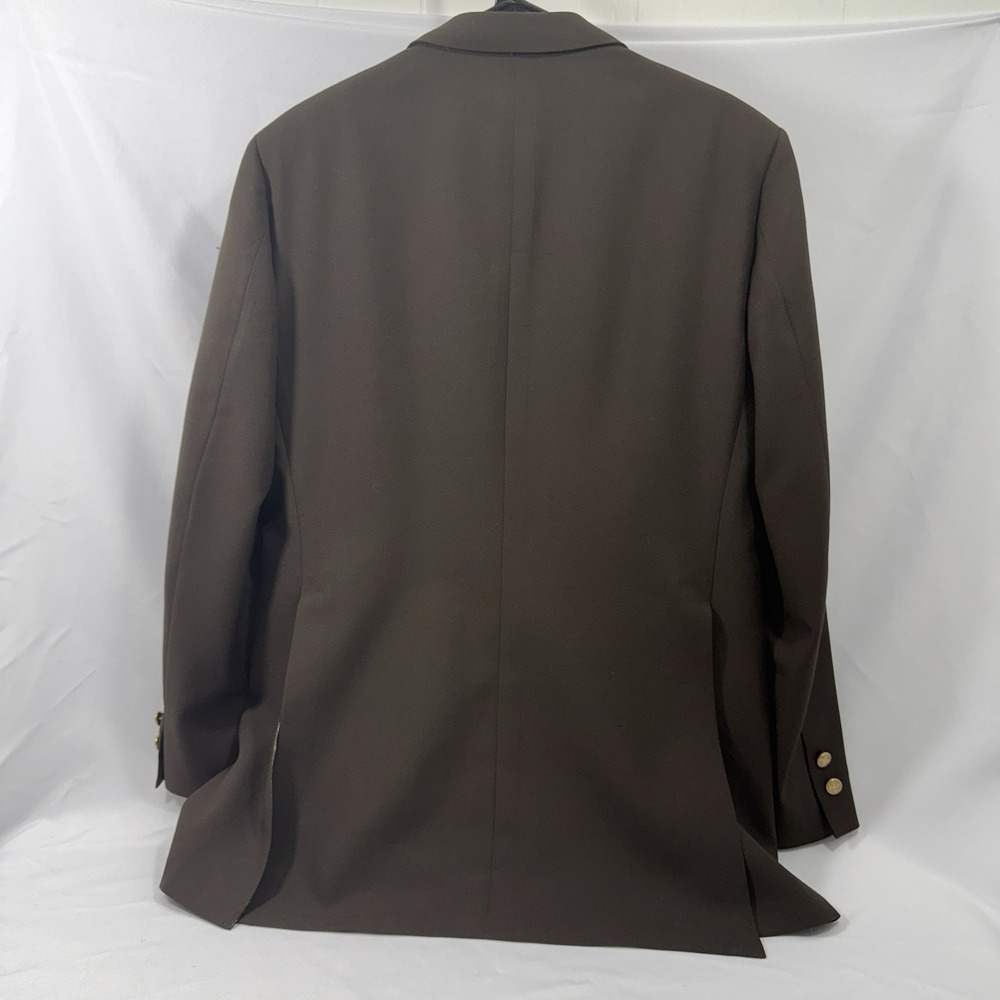 Vintage Brown 70s Polyester Blazer Jacket Sports Suit Coat Johnny Carson - Picture 6 of 8